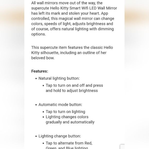 Impressions Hello Kitty Smart Wi-Fi LED Wall Mirror - Picture 11 of 15